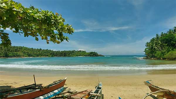 Peaceful tropical setting at Hiriketiya Beach