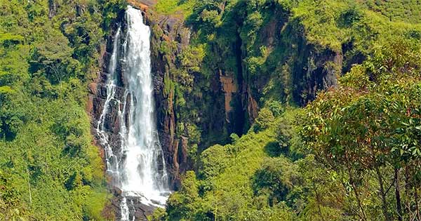 Panoramic landscape featuring Devon Falls Sri Lanka