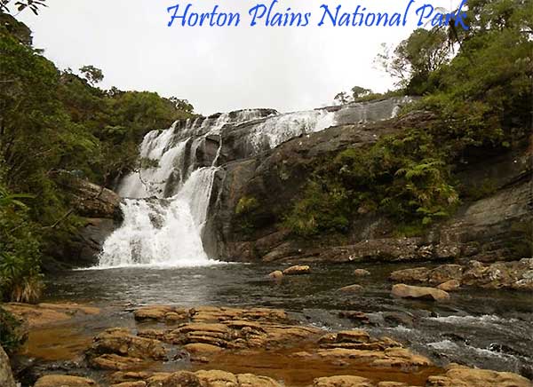 Bakers Falls waterfall in Horton Plains Sri Lanka