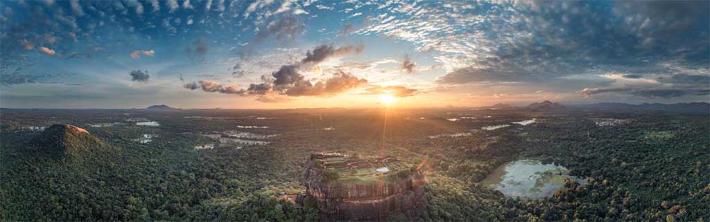 Clear Sky View from Sigiriya Rock Fortress in January